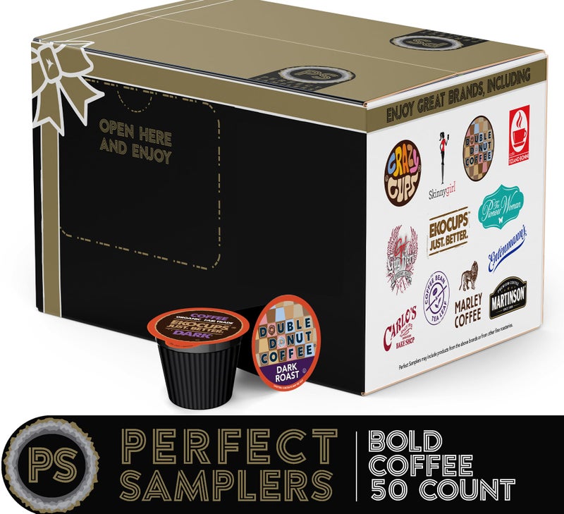 Crazy Cups Perfect Samplers Dark Roast Coffee Pods Variety Pack Sampler, Assortment Of Extra Bold Single Serve Pods For K Cup Brewers, 50 Count - Image 2